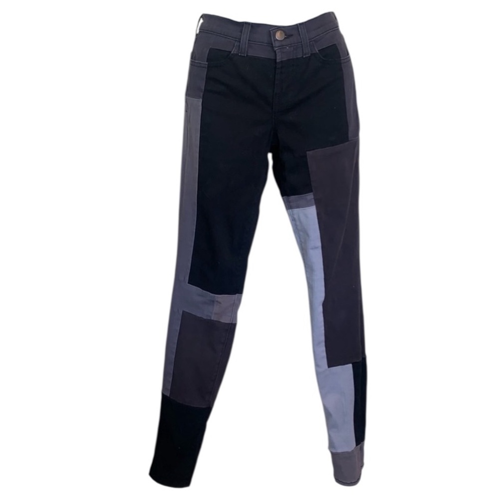 J BRAND jeans, Women's 26, patchwork denim, grey/black skinny ankle, "Slick” EUC